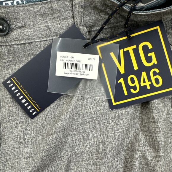 NWT Sz 30 Men’s Vintage 1946 Gray Shorts. Moisture Wick, Quick Dry. Pockets - Picture 5 of 5